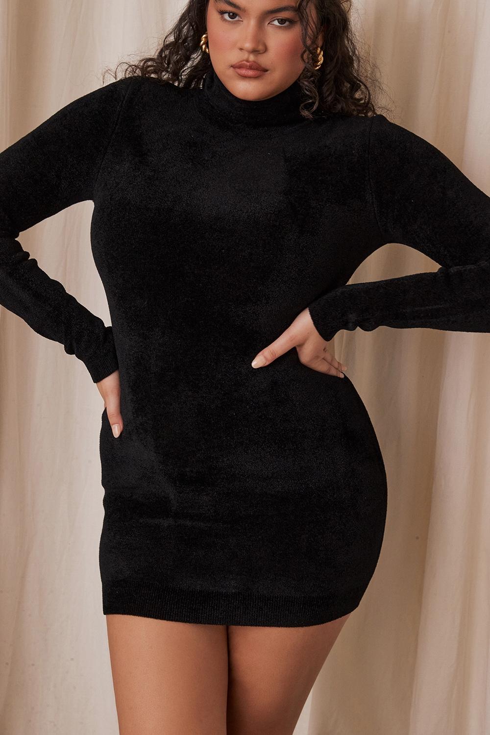 Taya  charcoal chenille mini dress - sale Product Image