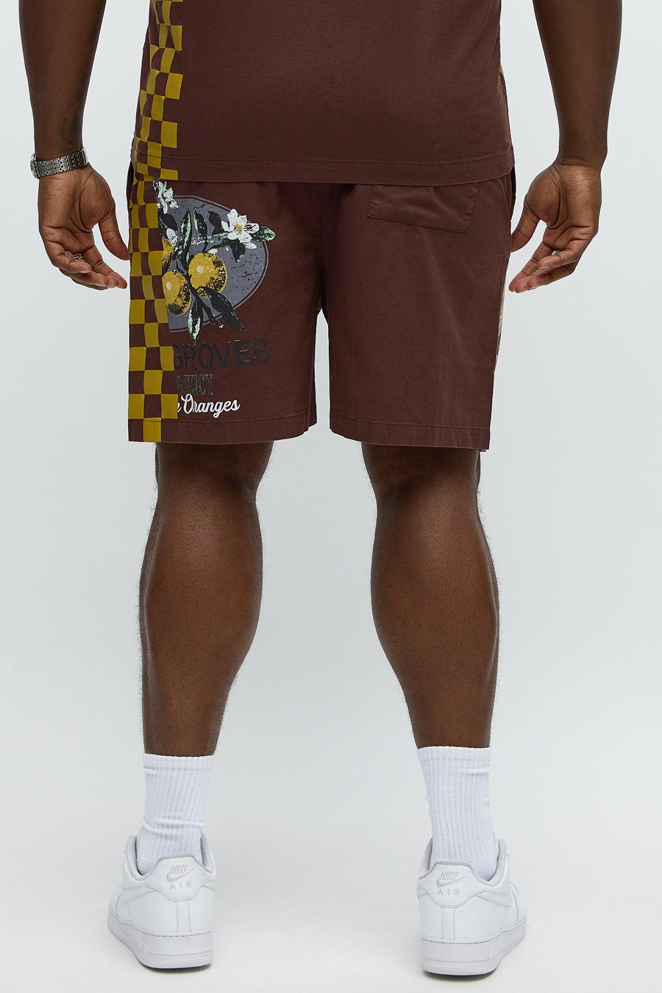 Groves Relaxed Drawstring Shorts - Dark Brown Male Product Image