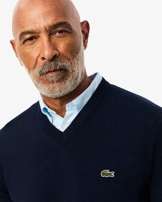 Monochrome Cotton V-neck Sweater Product Image