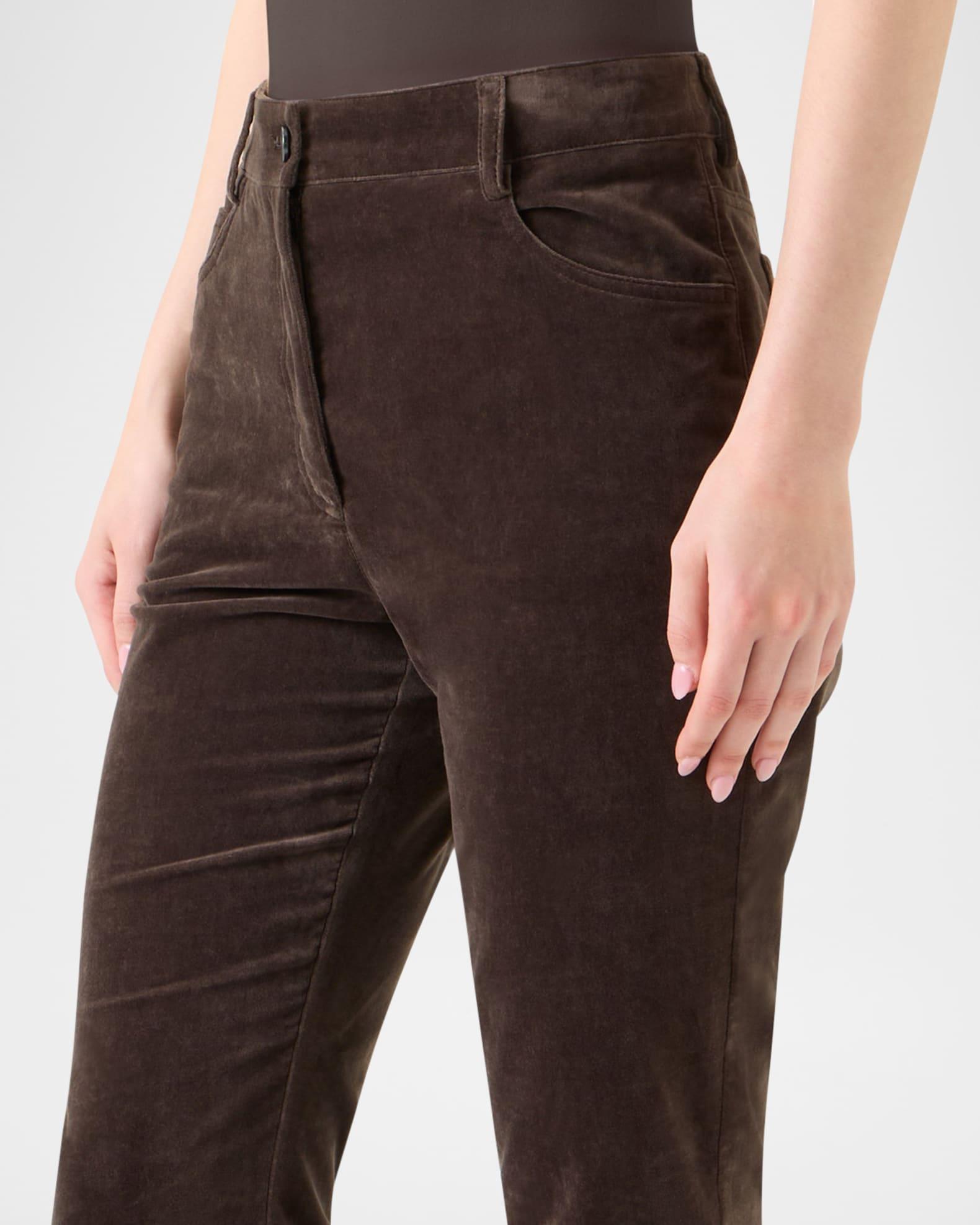 Cali Cropped Stretch Velvet Bootcut Pants Product Image