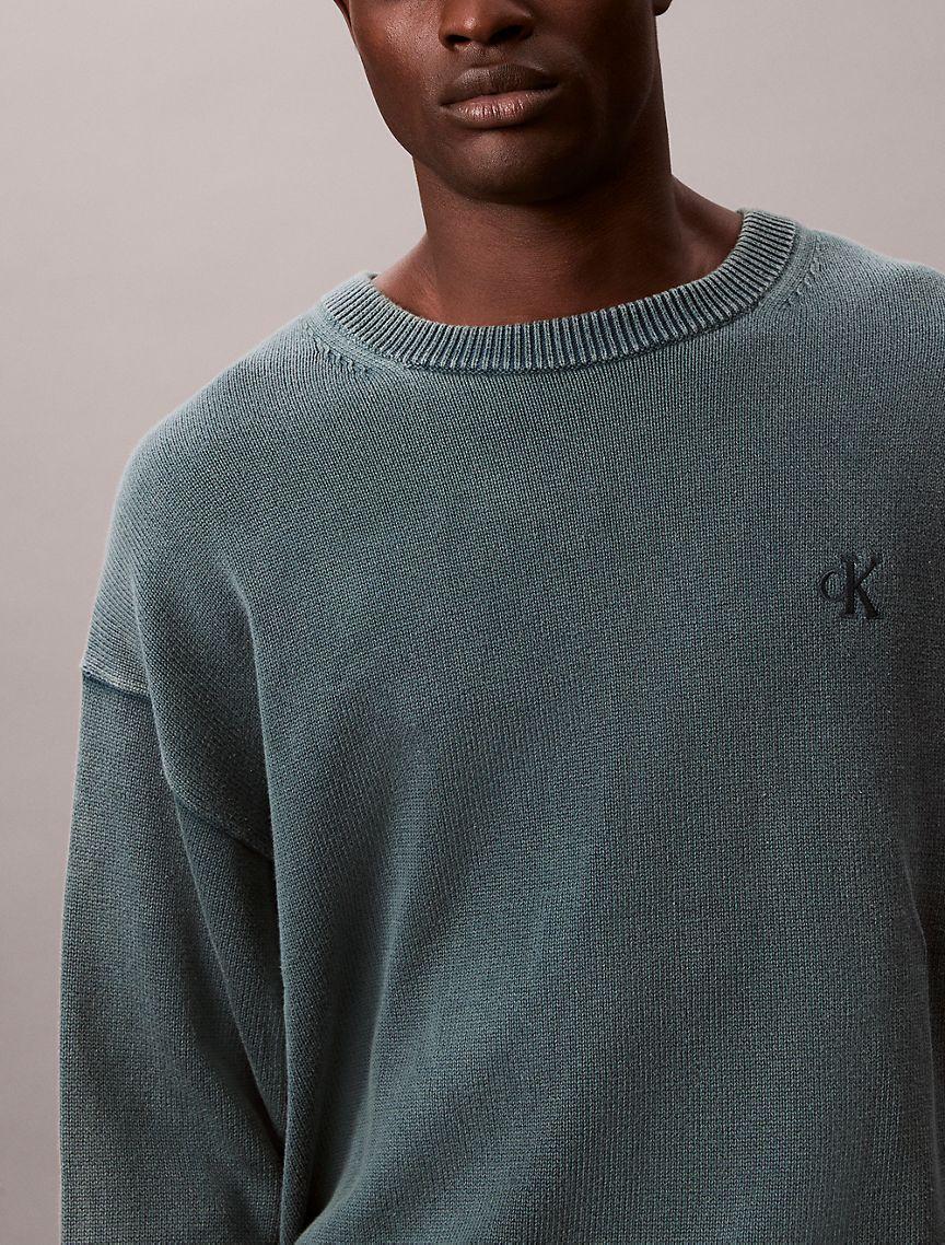 Cotton Relaxed Crewneck Sweater Product Image