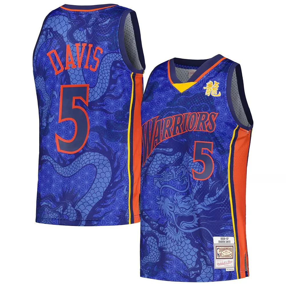 Men's Mitchell & Ness Baron Davis Royal Golden State Warriors 2006/07 Hardwood Classics Asian Heritage 6.0 Swingman Throwback Player Jersey,  Product Image