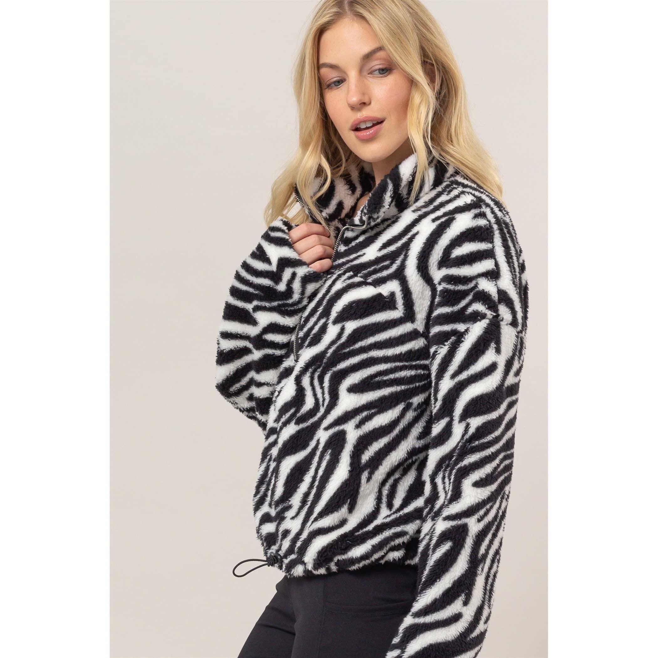 Zebra Sherpa Half-Zip Pullover Product Image