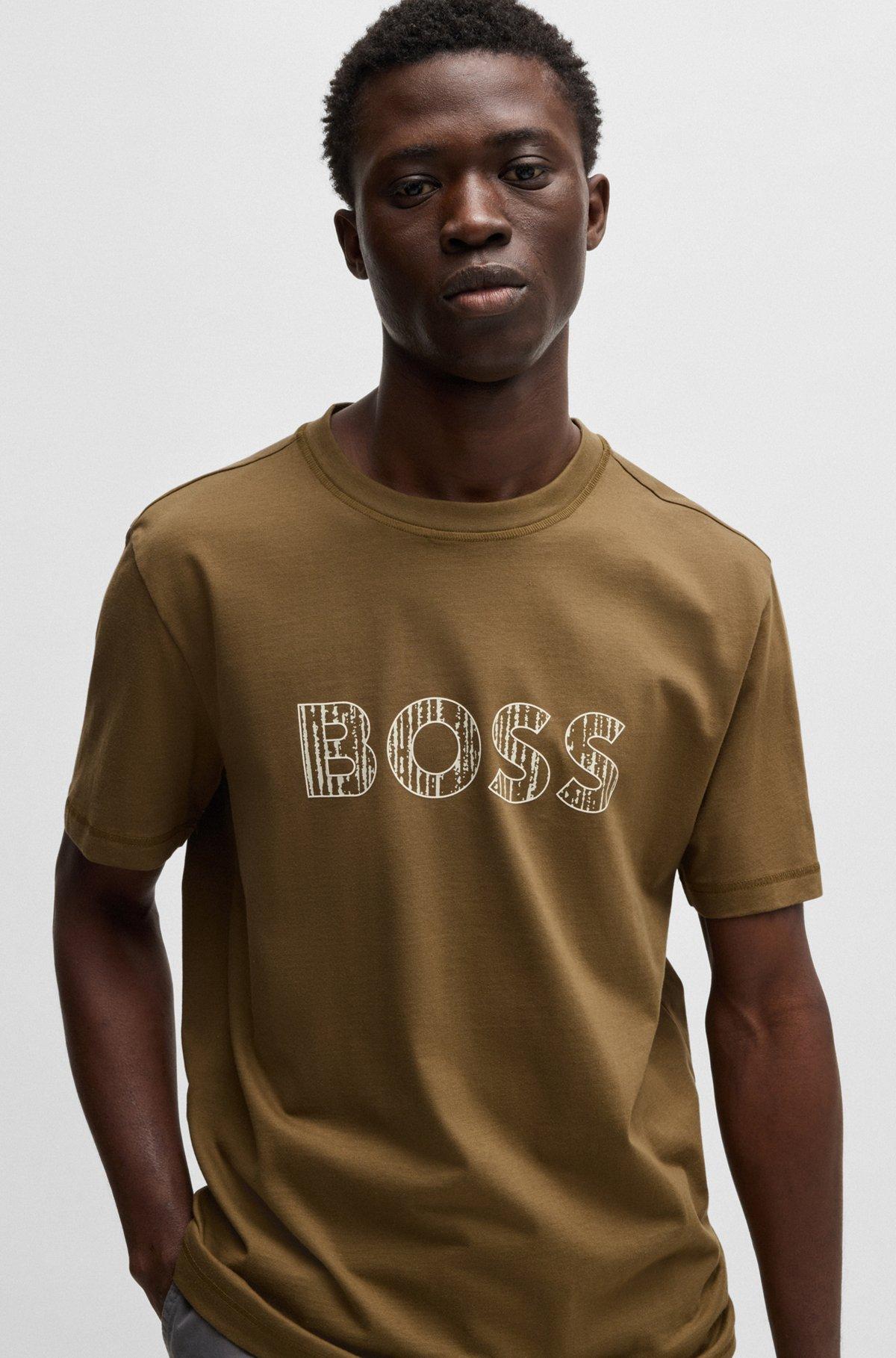 Cotton-jersey slim-fit T-shirt with logo print Product Image