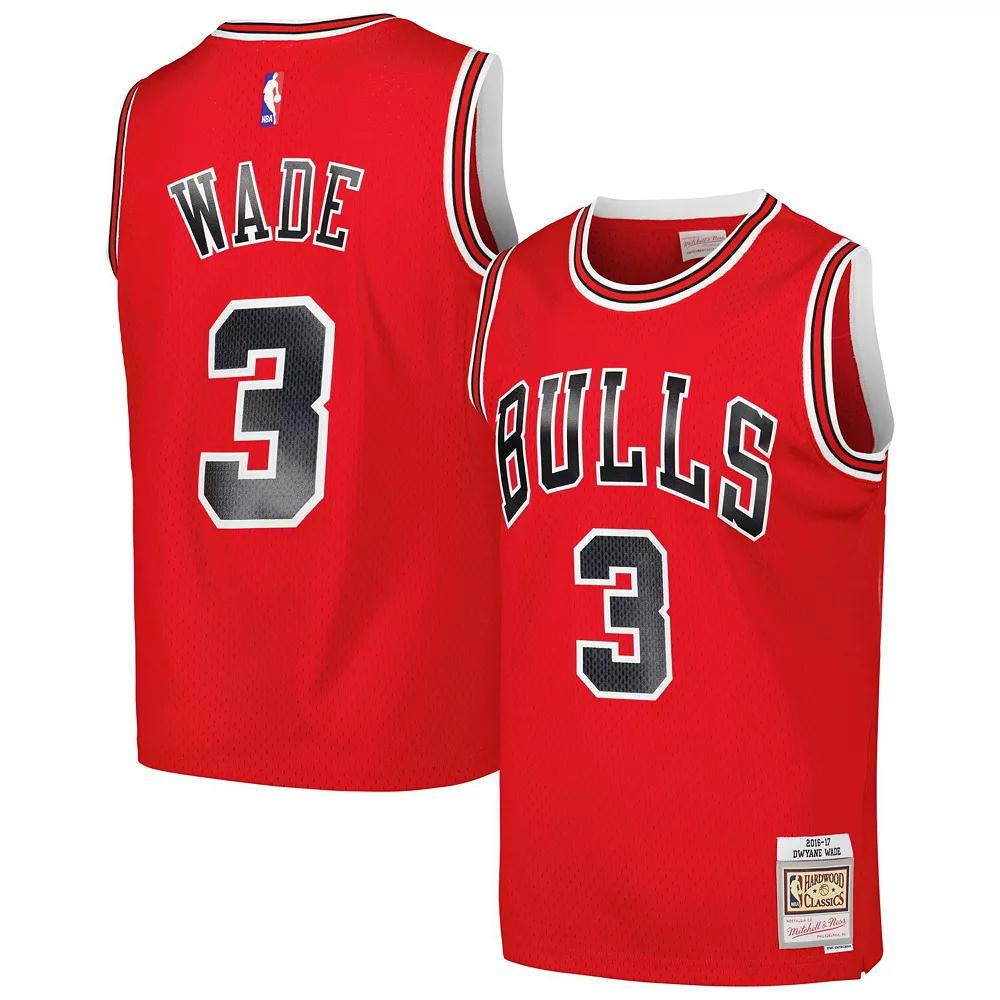 Men's Mitchell & Ness Dwyane Wade Red Chicago Bulls 2016/17 Hardwood Classics Swingman Jersey, Size: Small Product Image
