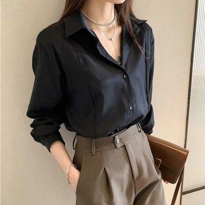 Long-Sleeve Plain Shirt Product Image