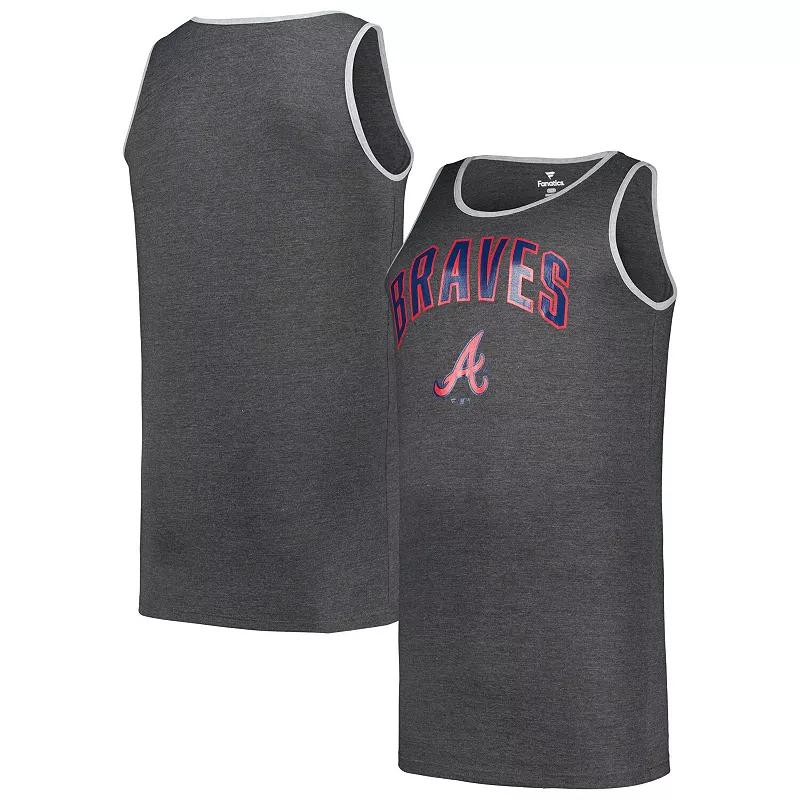 Men's Profile Heather Charcoal Atlanta Braves Big & Tall Arch Over Logo Tank Top,  Product Image