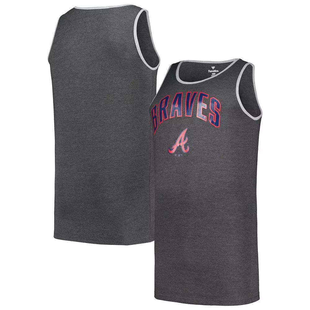 Men's Profile Heather Charcoal Atlanta Braves Big & Tall Arch Over Logo Tank Top,  Product Image