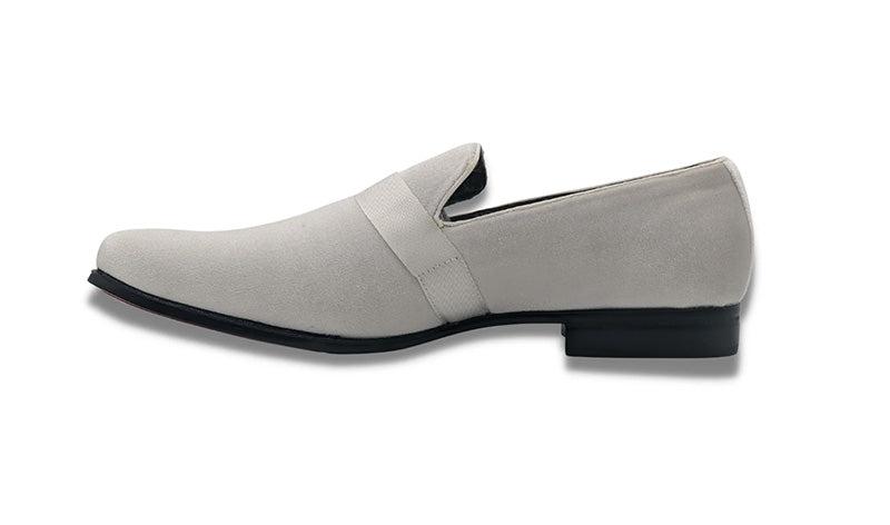 White Solid Velvet Loafer Product Image