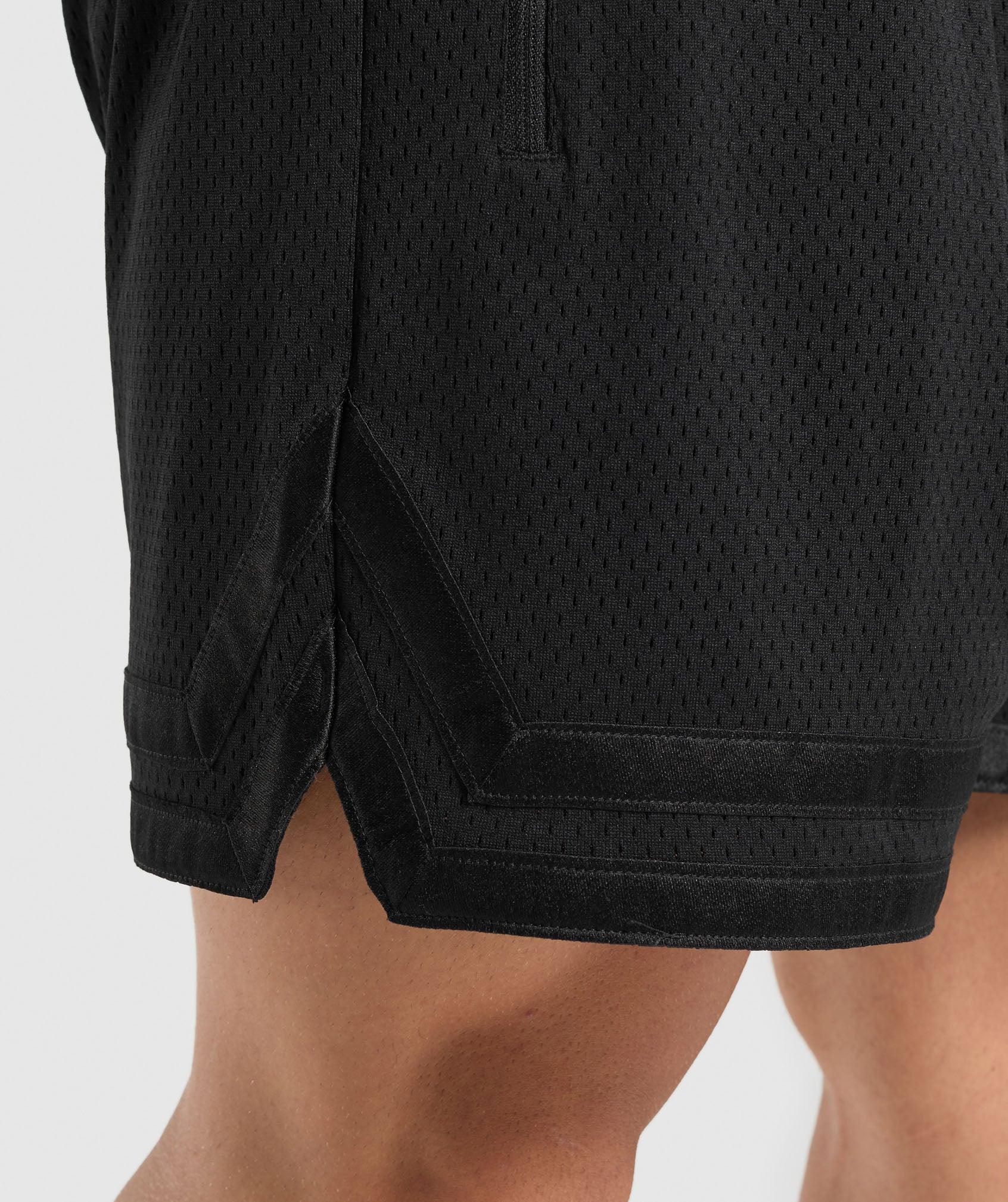 Gymshark Campus Mesh Shorts - Black/White Logo Male Product Image