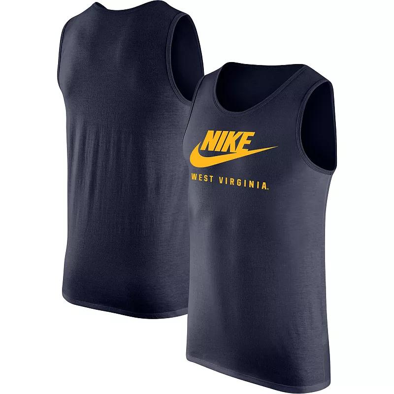 Mens Nike West Virginia Mountaineers Futura Performance Scoop Neck Tank Top Blue Product Image