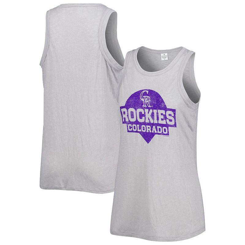 Women's Soft as a Grape Gray Colorado Rockies Tri-Blend Tank Top,  Product Image