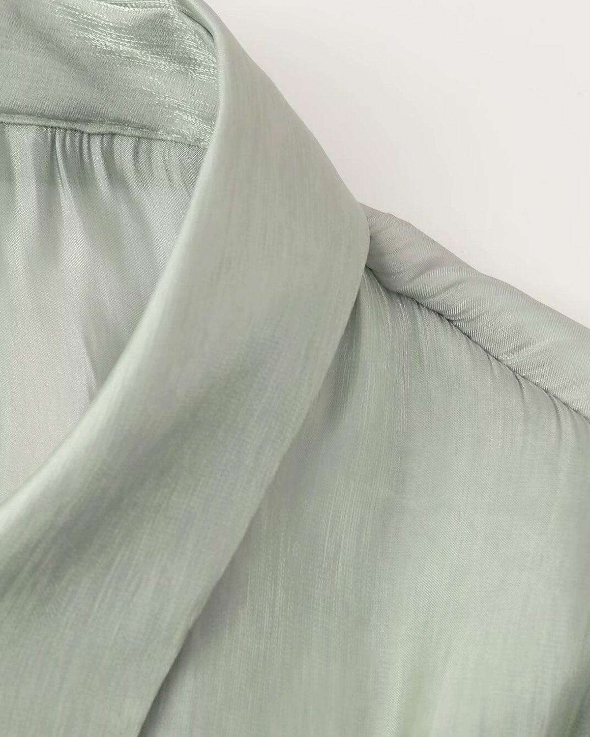 Green Loose Button Shirt Product Image