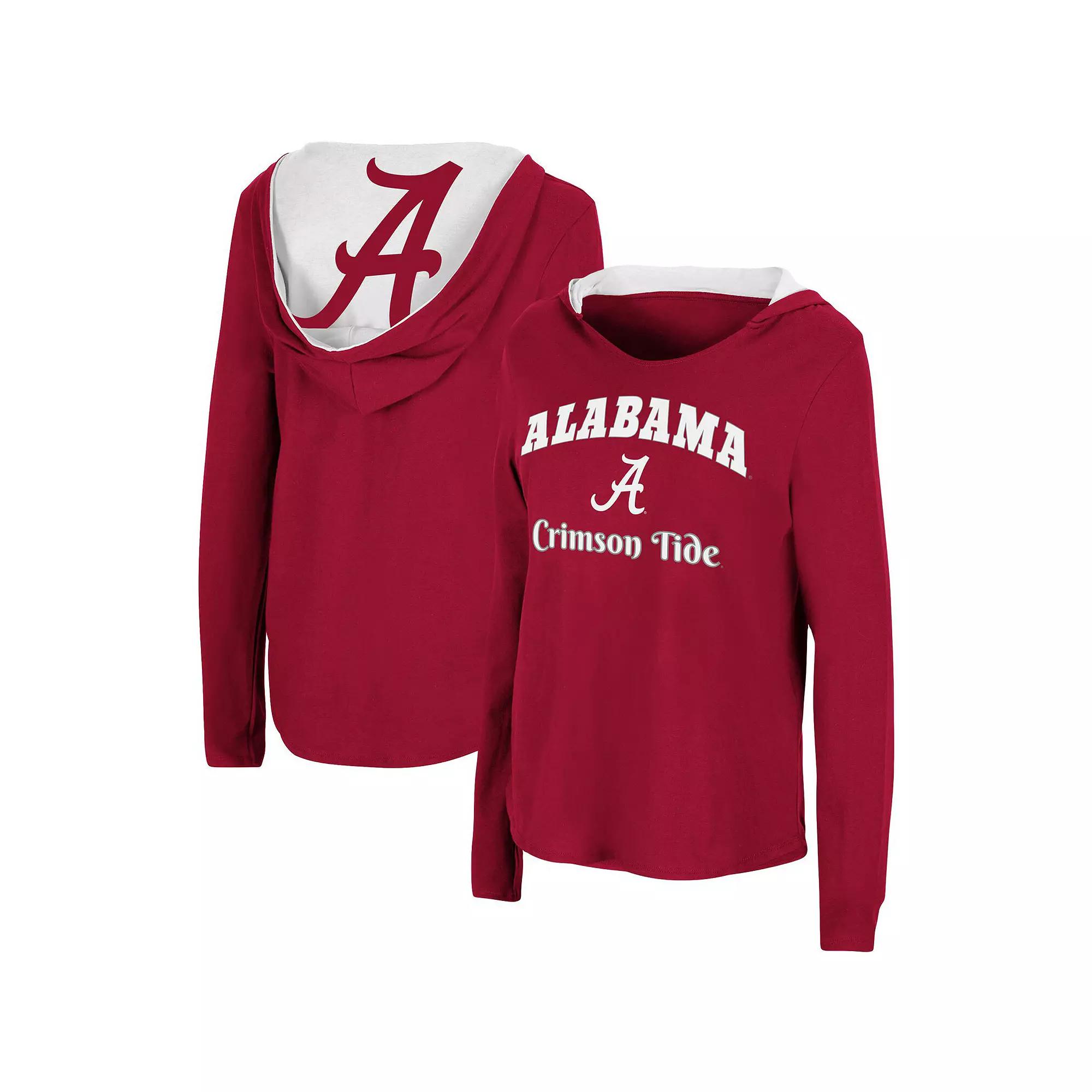 Women's Colosseum Crimson Alabama Crimson Tide Catalina Hoodie Long Sleeve T-Shirt,  Product Image
