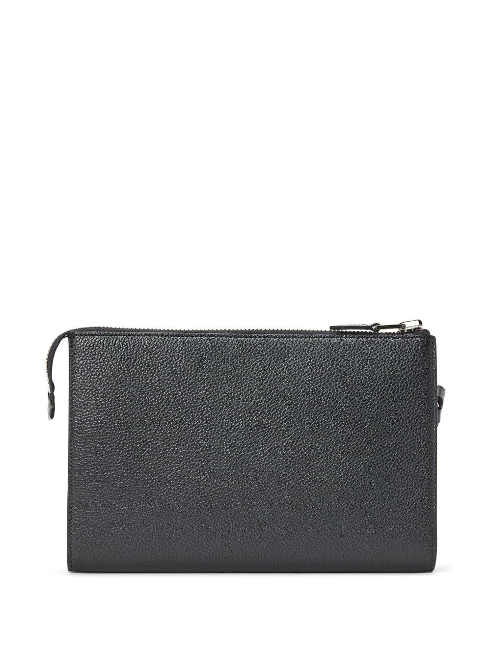 pebbled-leather logo-print clutch  Product Image