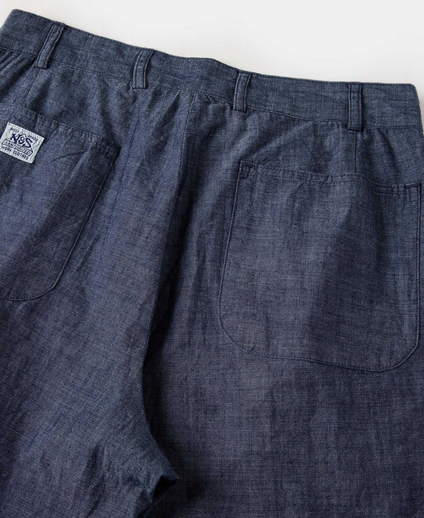 1930s Double-Pleated Chambray Pants Product Image