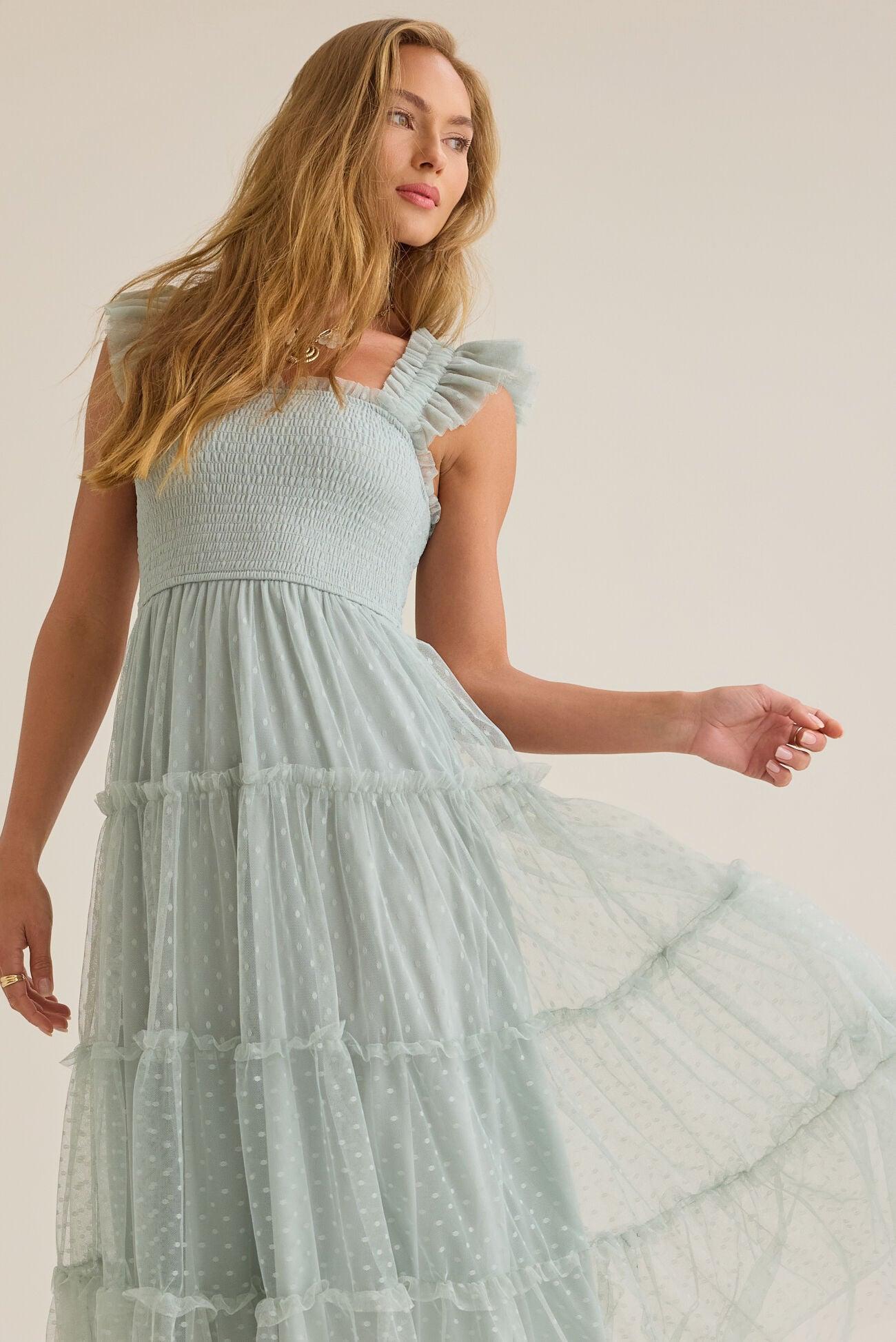 Karmen Clip Dot Maxi Dress Product Image