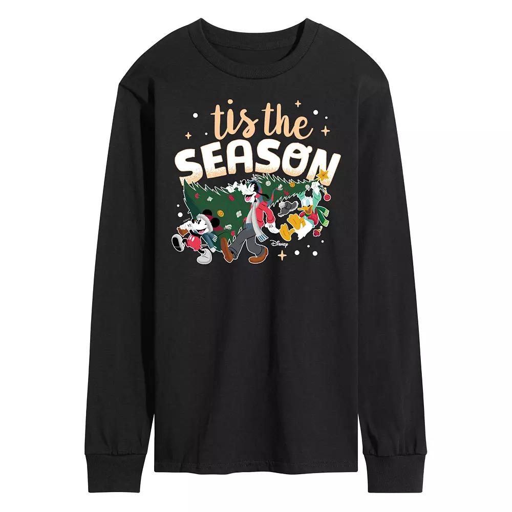 Disney's Mickey Mouse & Friends Men's 'Tis The Season Long Sleeve Graphic Tee,  Product Image