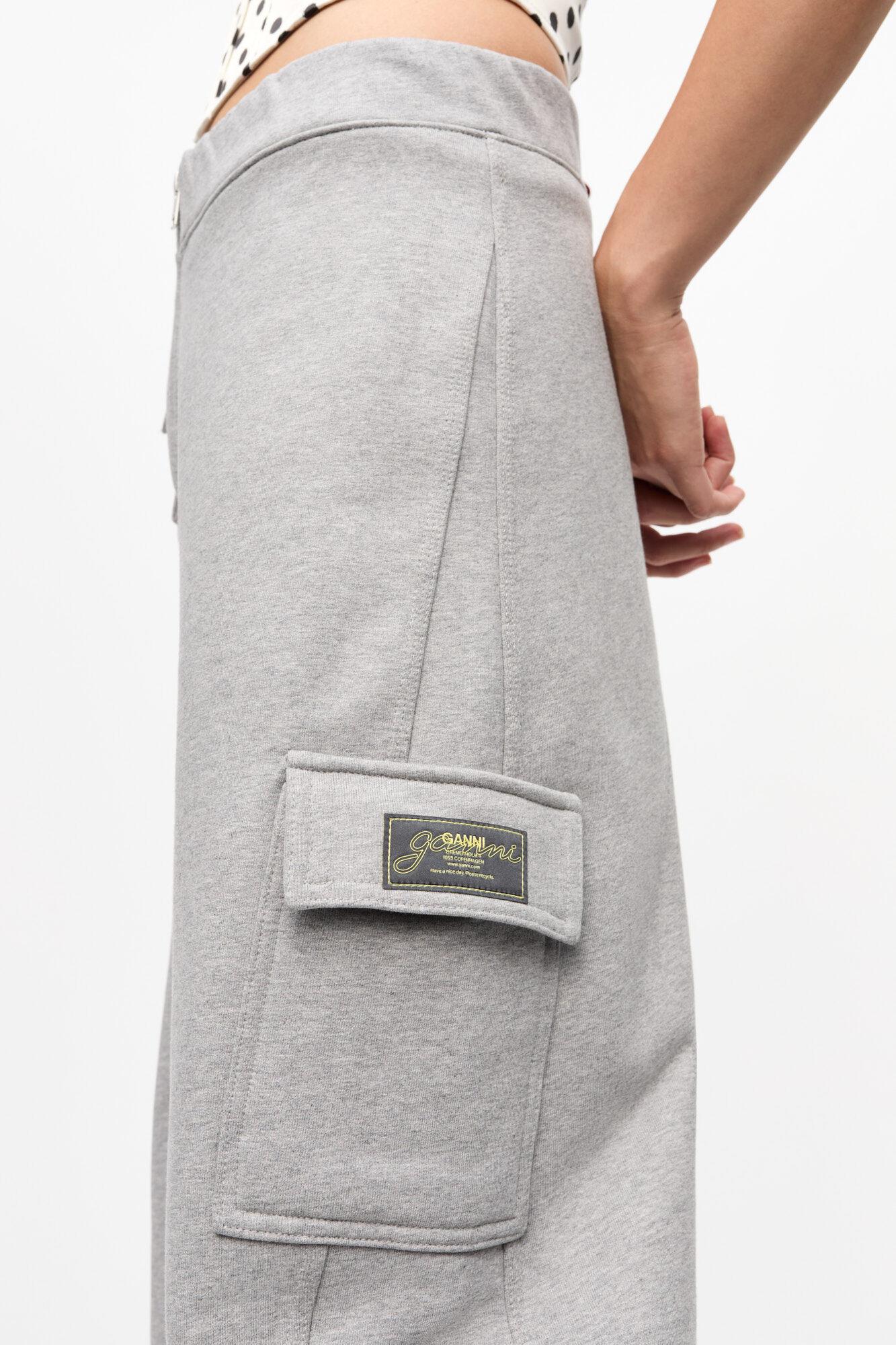 Grey Heavy Terry Curved Pants Product Image