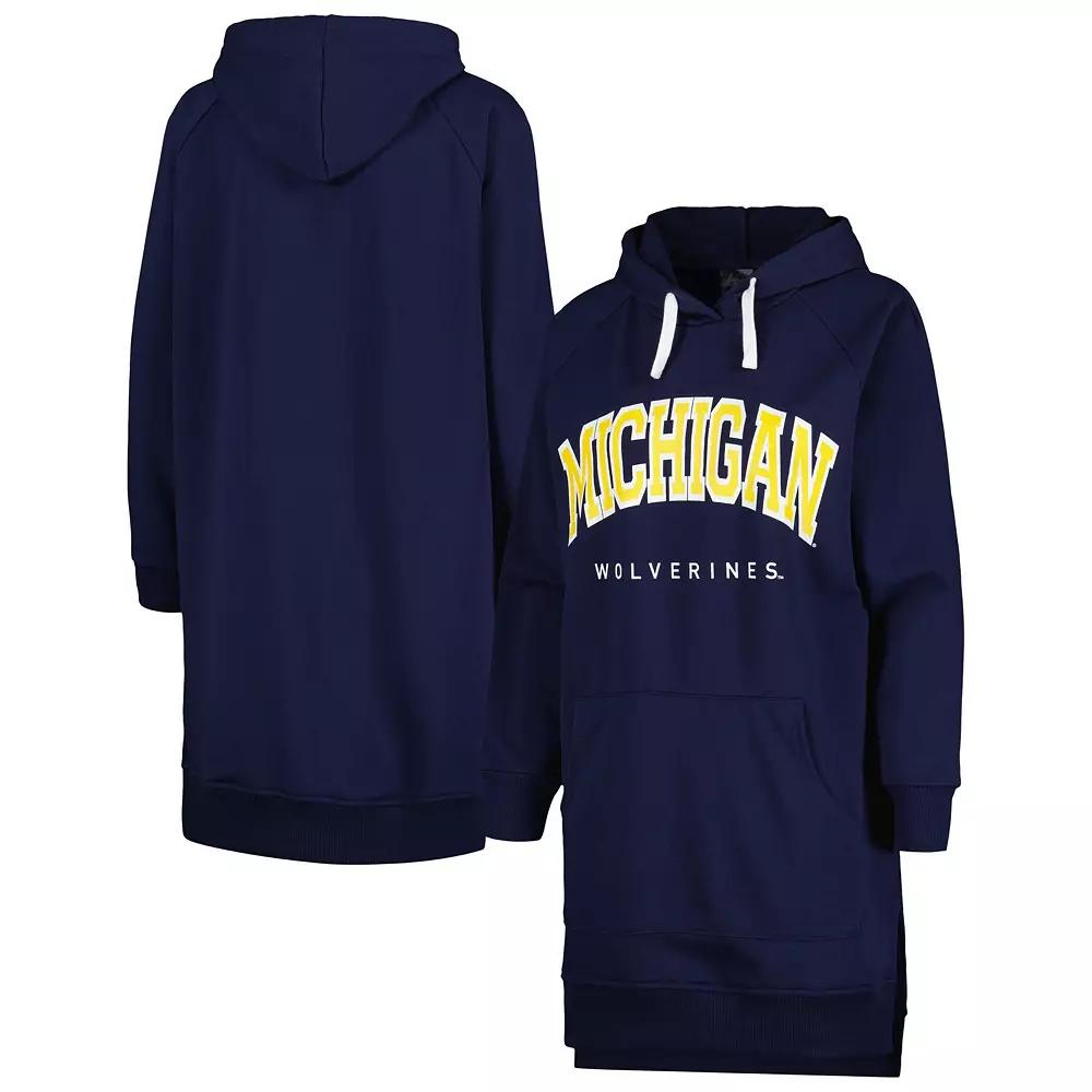 Women's Gameday Couture Navy Michigan Wolverines Take a Knee Raglan Hooded Sweatshirt Dress, Size: Small, Blue Product Image
