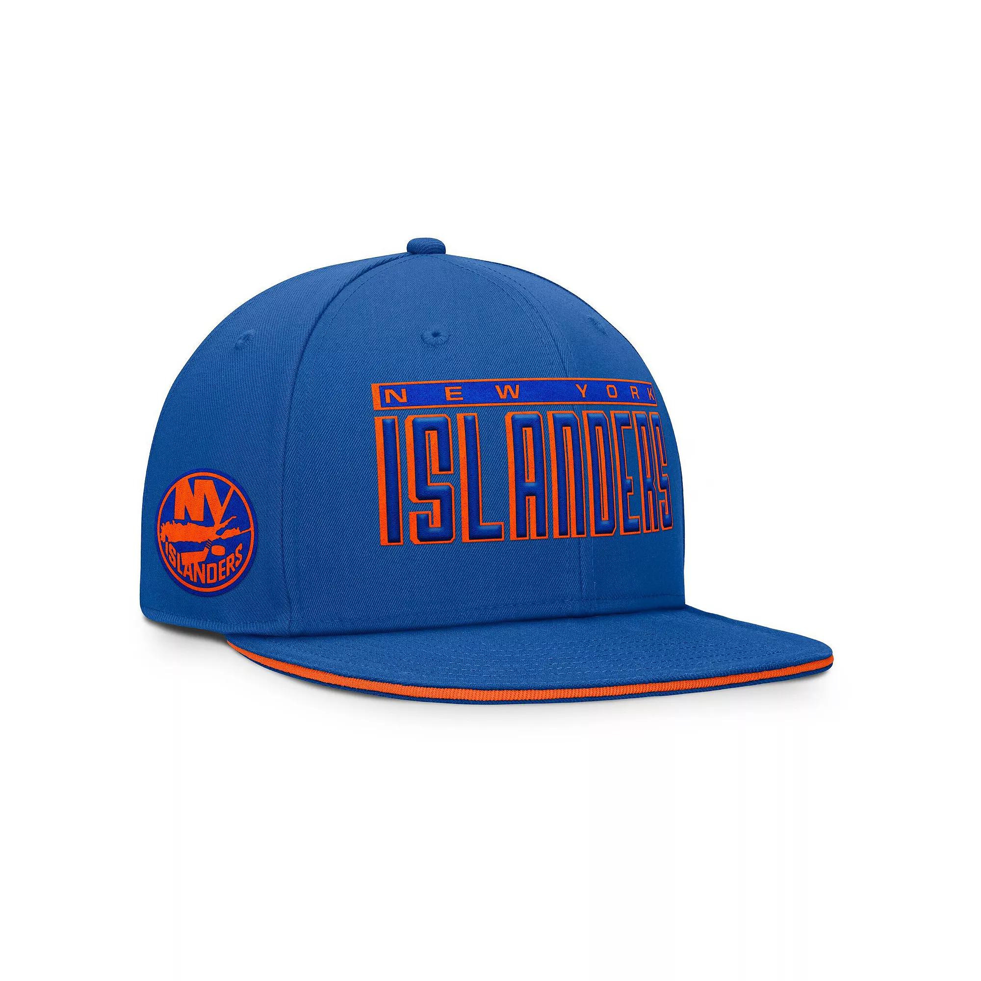 Men's Fanatics Royal New York Islanders Fundamental Gino Stack Text Snapback Hat, Isl Blue Product Image
