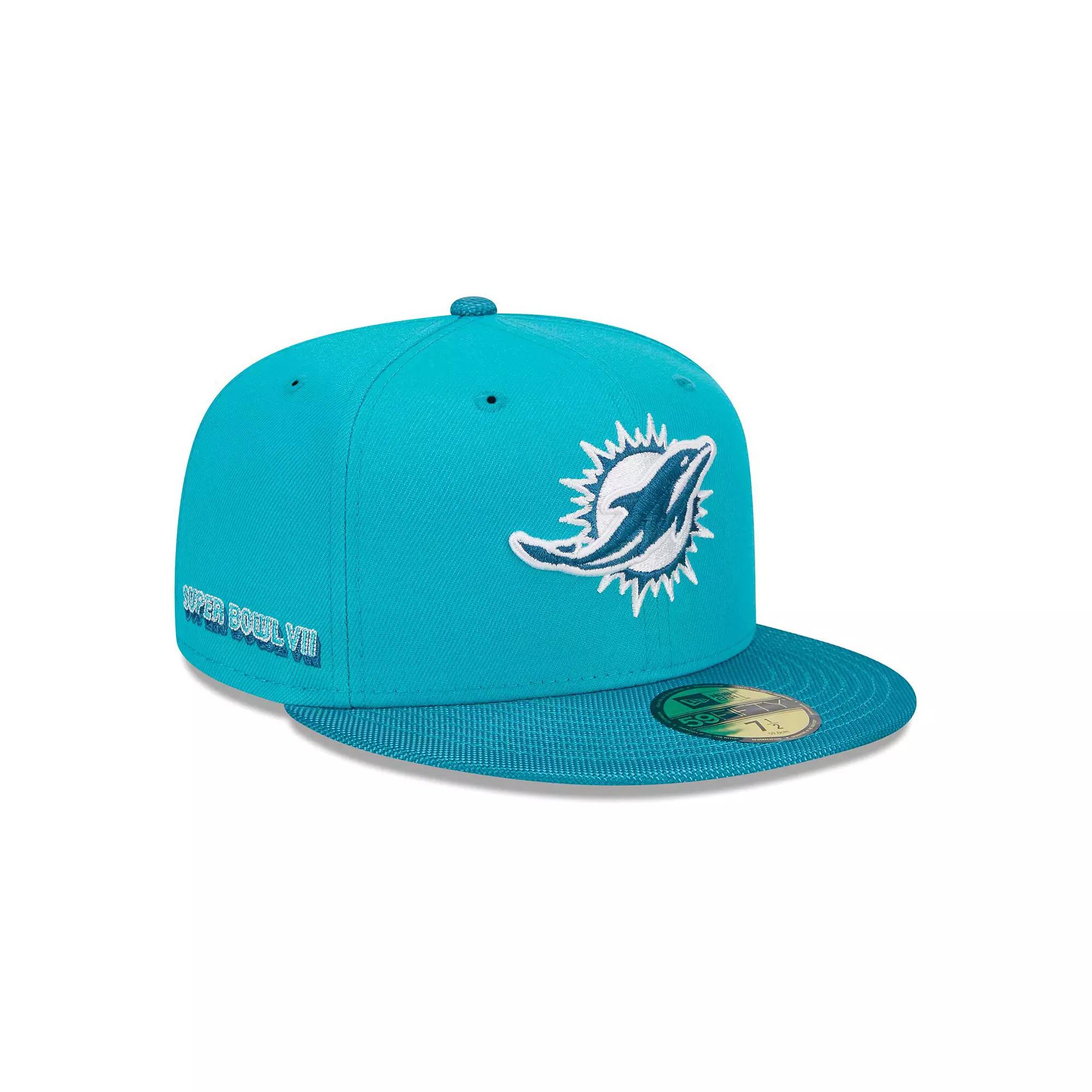 Men's New Era Aqua Miami Dolphins Active Ballistic 59FIFTY Fitted Hat, Size: 7 5/8, Turquoise A Product Image