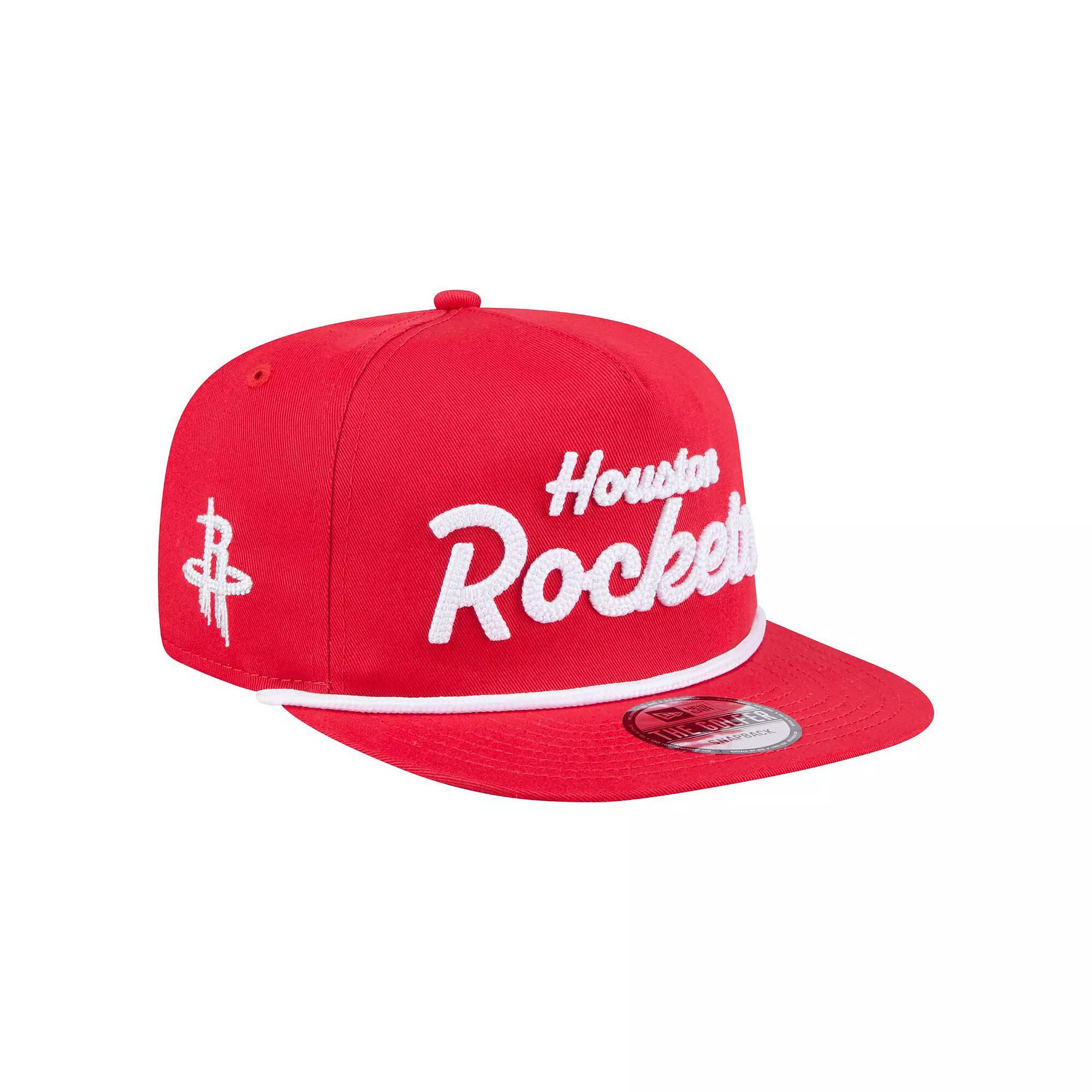 Men's New Era Red Houston Rockets Team Text Golfer Snapback Hat Product Image