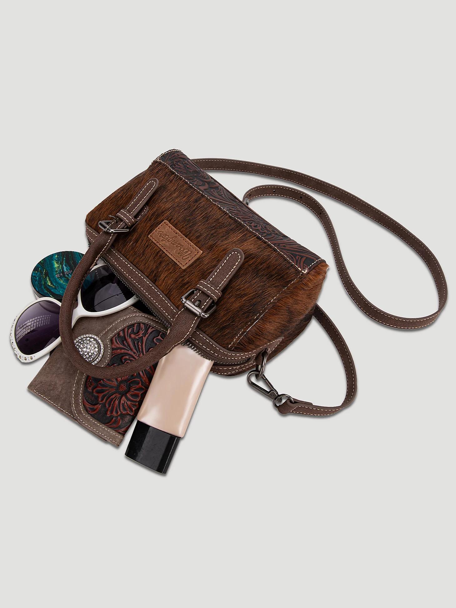 Genuine Hair-On Cowhide Barrel Bag | Women's ACCESSORIES | Wrangler® Product Image