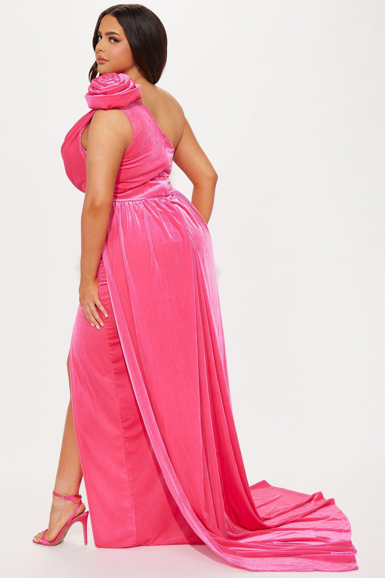 Rosalia Velvet Maxi Dress - Pink Product Image