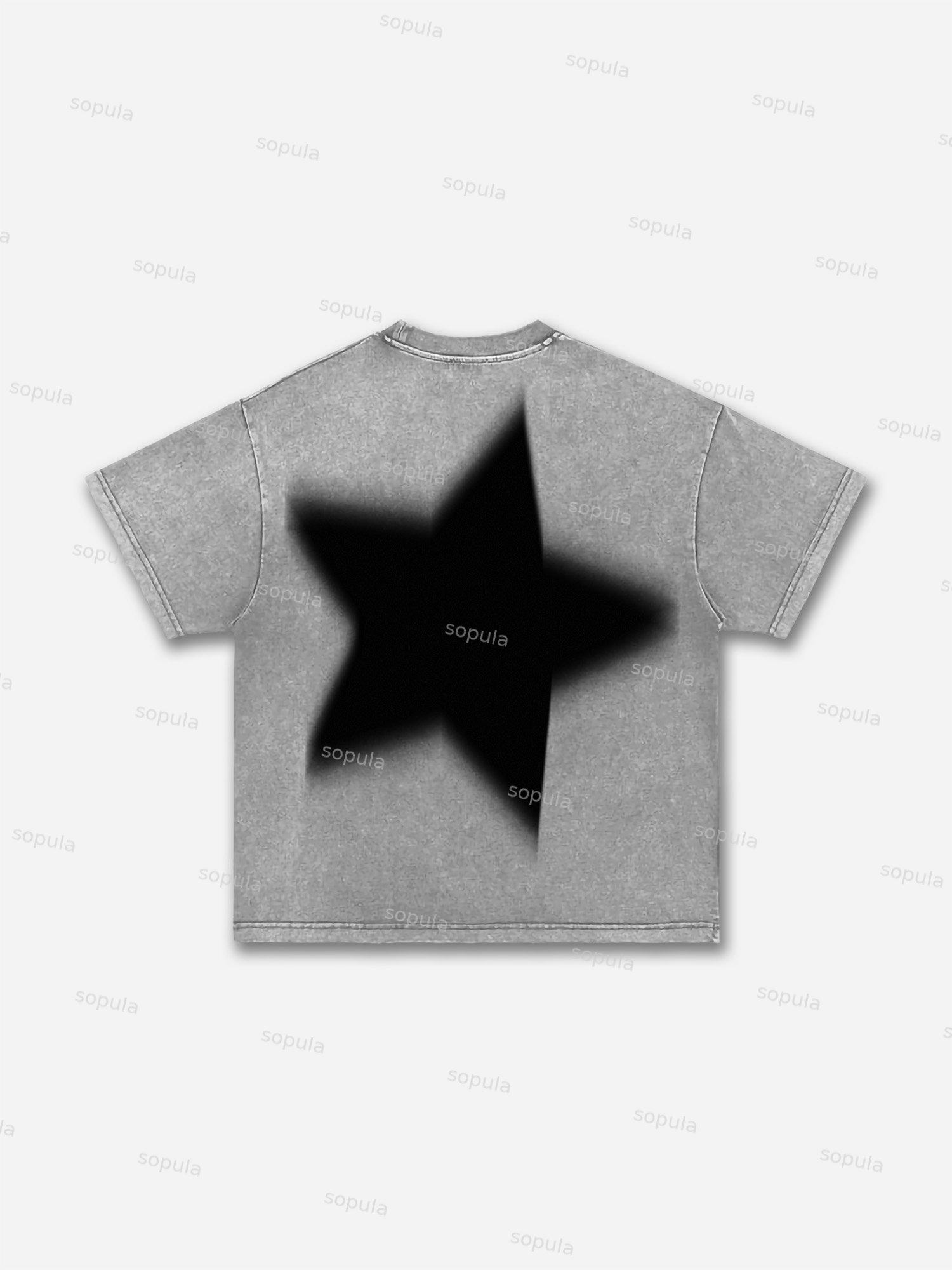 Virtual Shadow Vintage Graphic Cotton T-shirt Product Image