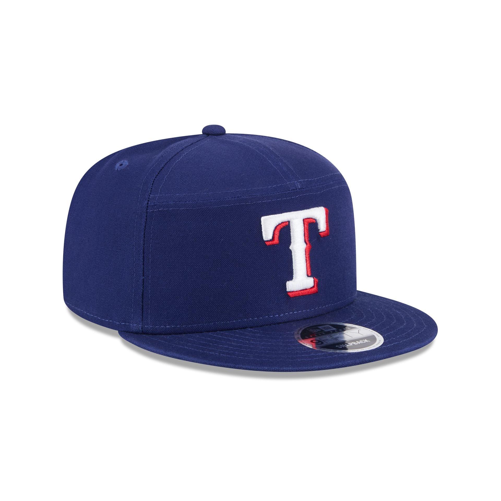 Texas Rangers Cotton Canvas Split Panel 9FIFTY Trucker Hat Male Product Image