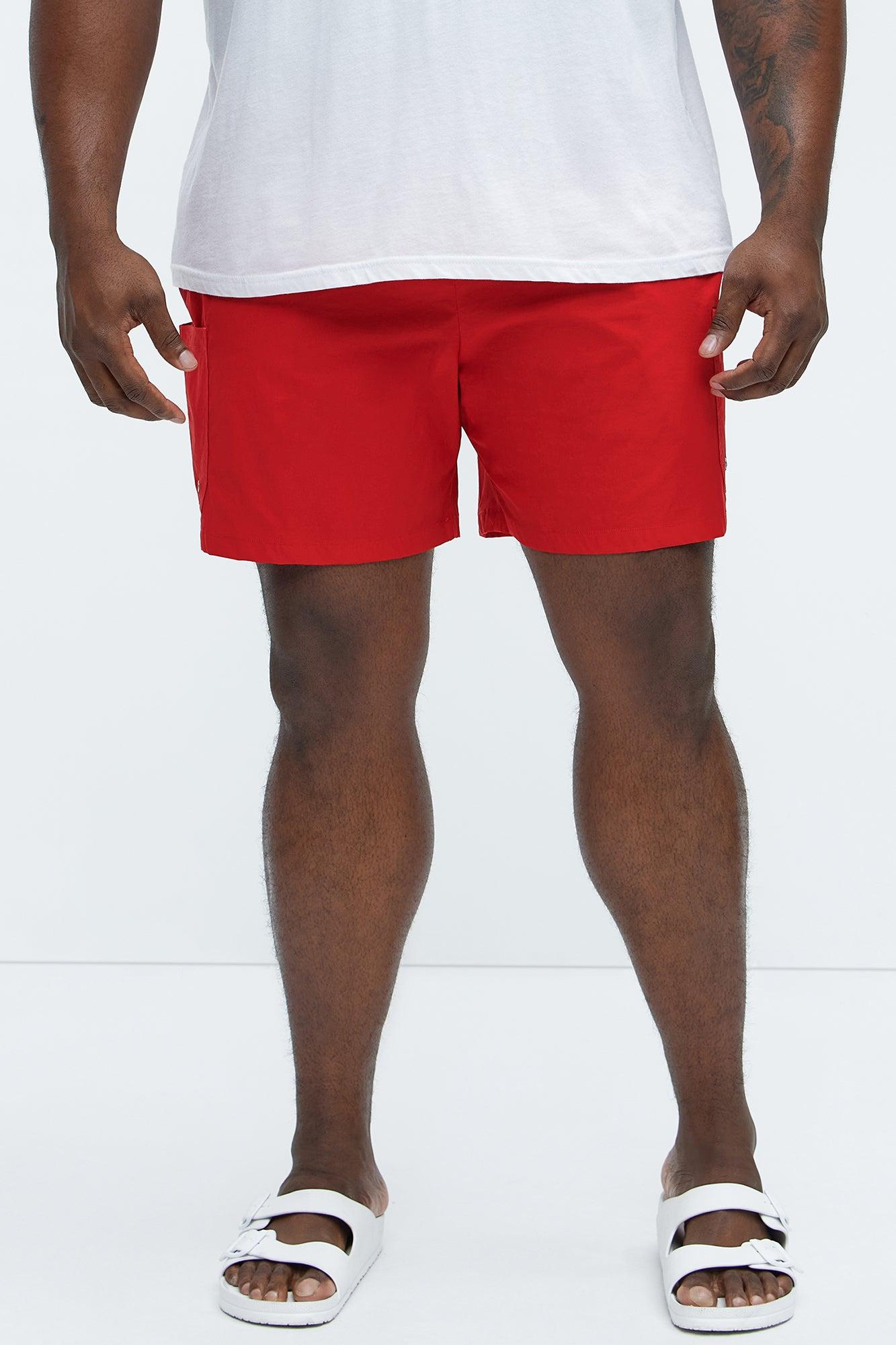 Keeping It Solid Velcro Swim Classic Trunk - Red Product Image