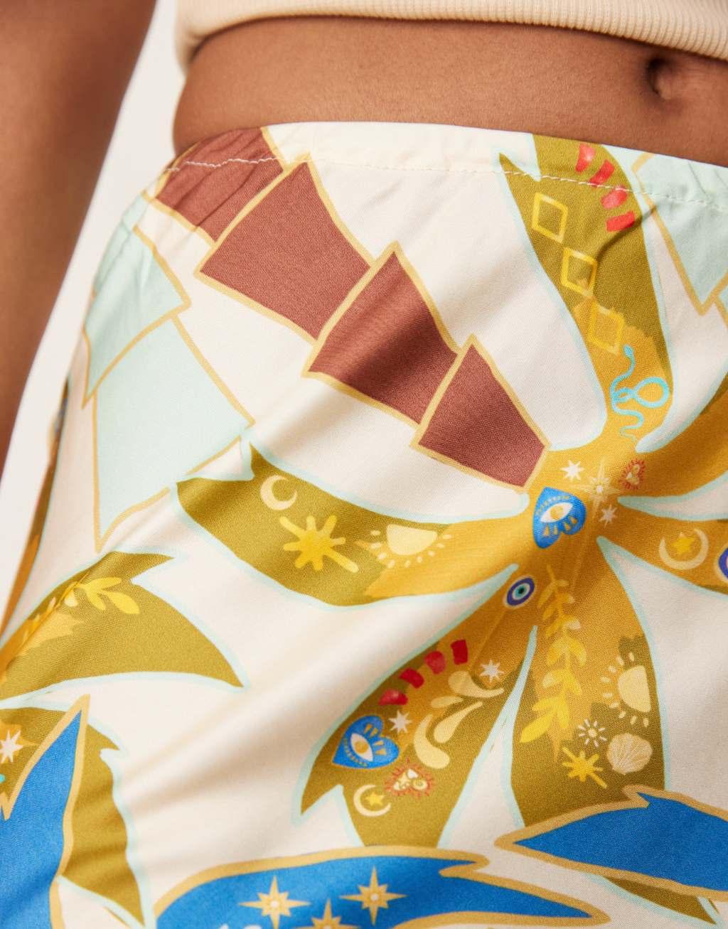 Never Fully Dressed Dorris maxi skirt in blue palm print - part of a set Product Image