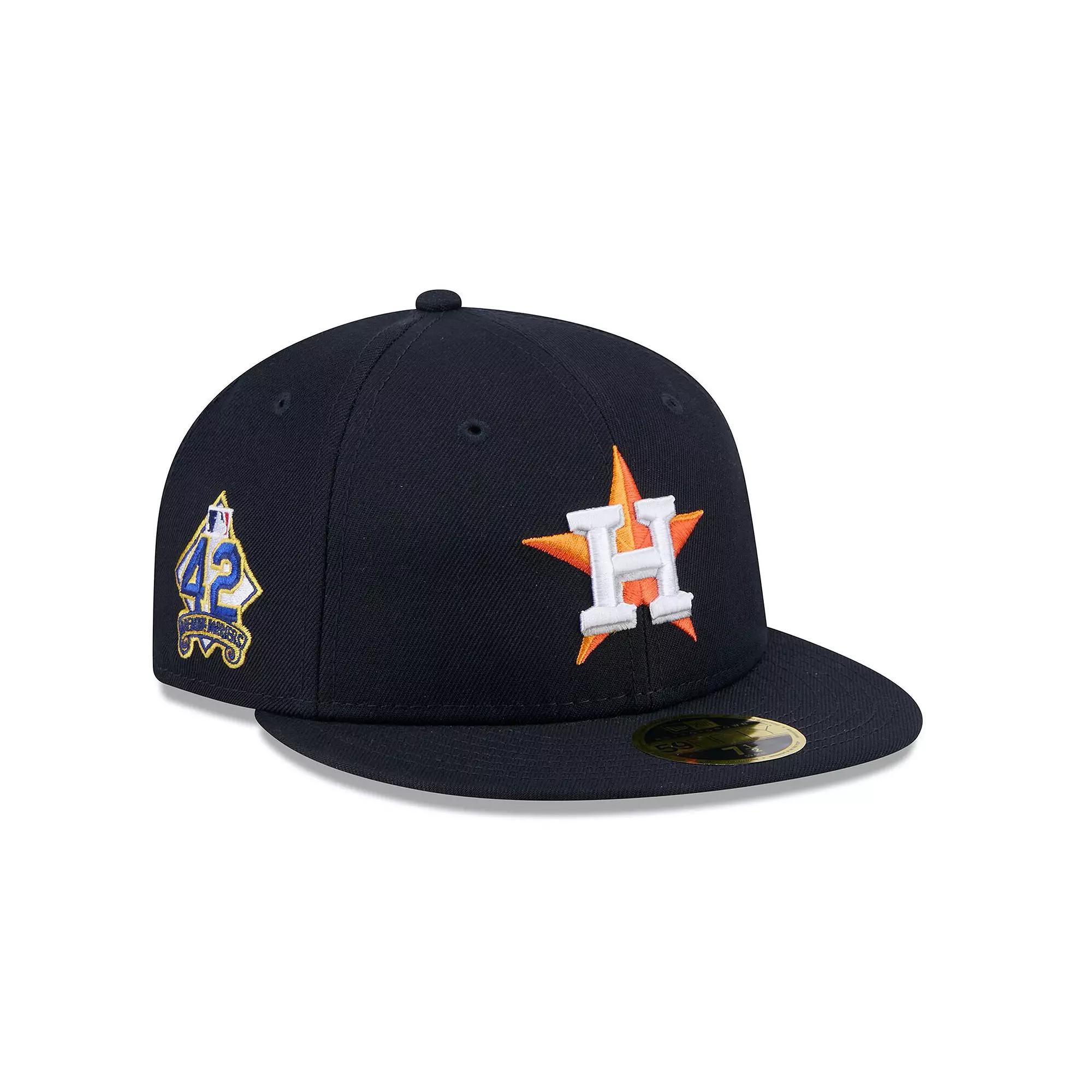 Men's New Era Navy Houston Astros 2025 Jackie Robinson Day Retro Crown 59FIFTY Unstructured Fitted Hat,  Product Image