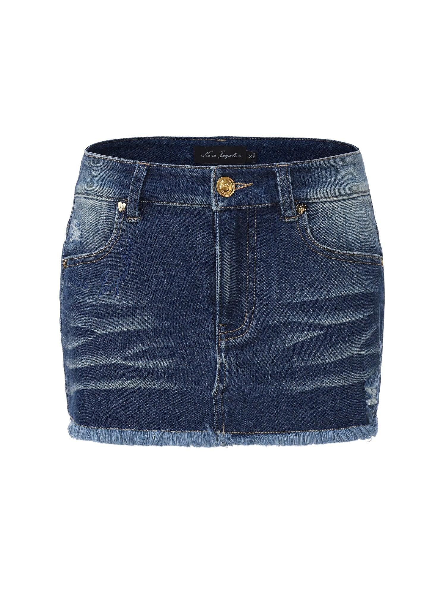 Lexi Low-Rise Light Blue Denim Mini Skirt Product Image