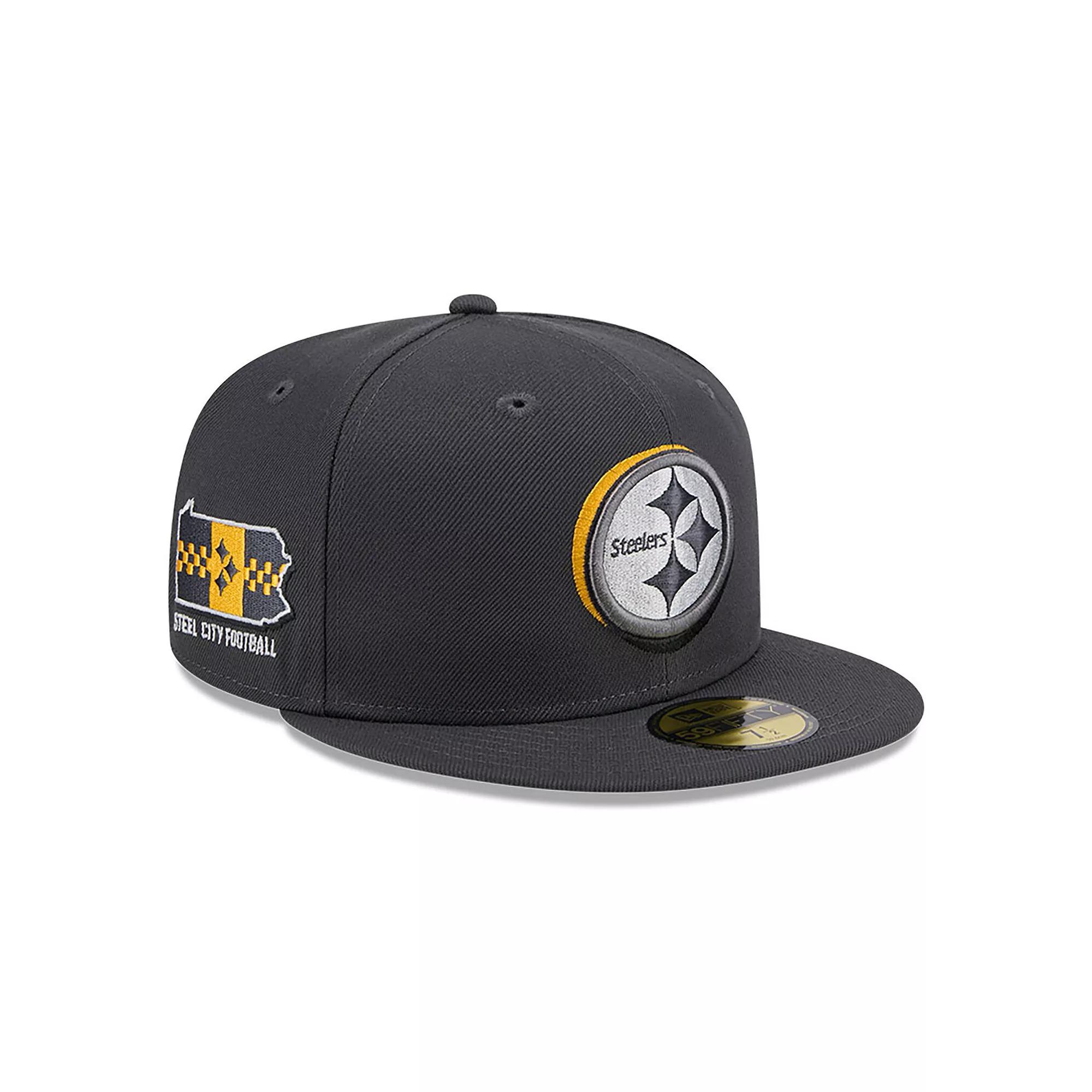 Men's New Era  Graphite Pittsburgh Steelers Official 2024 NFL Draft On Stage 59FIFTY Fitted Hat, Size: 7, Dark G Product Image