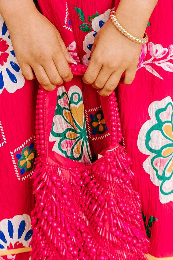 Vacay Vibes Embellished Purse in Hot Pink Product Image