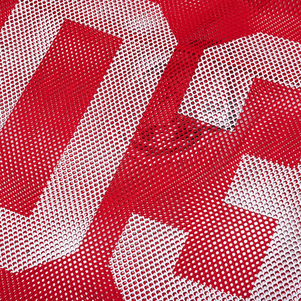 Varsity S/S Crop Fit Knit Football Jersey - Red Male Product Image