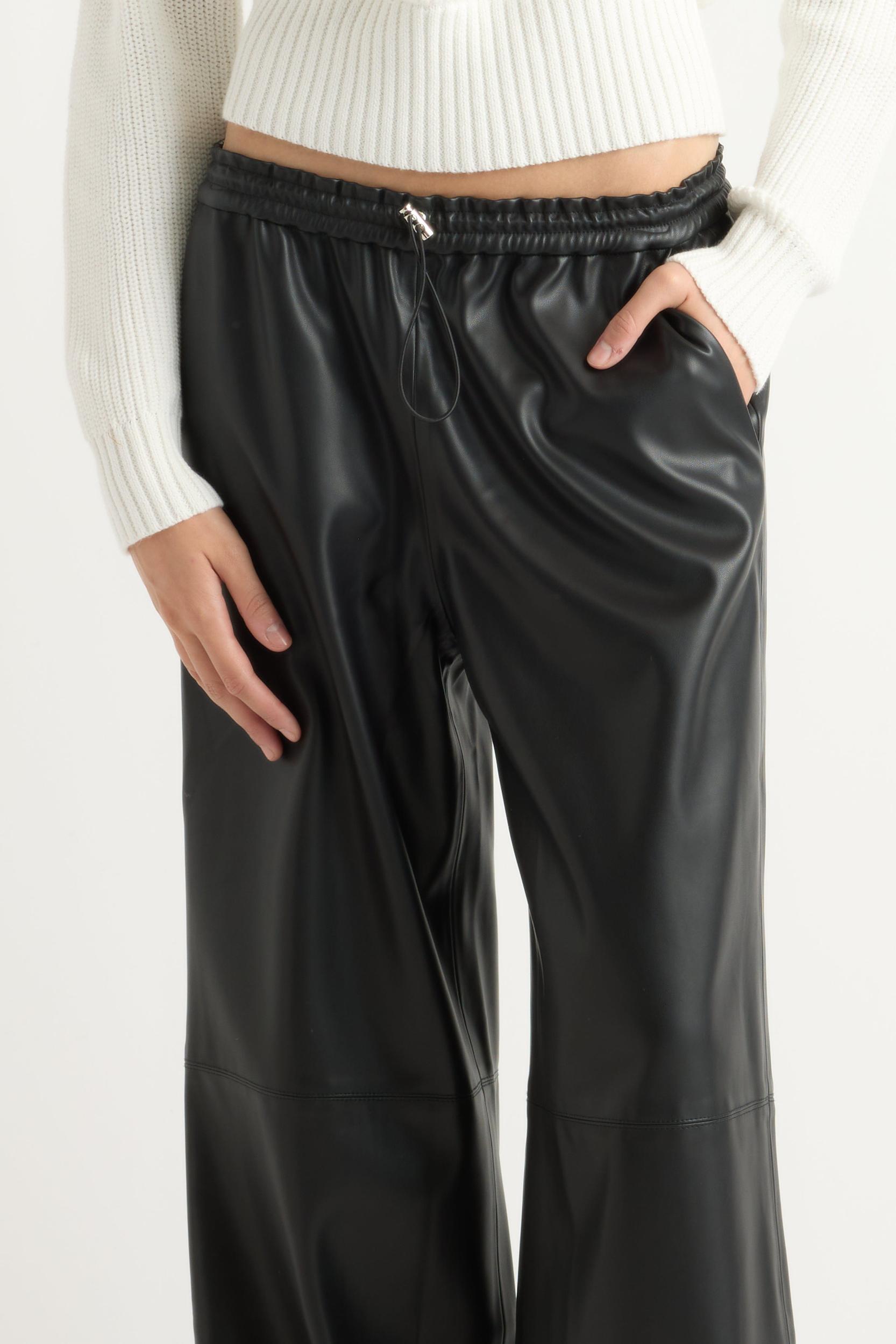 Lianne Drawstring Vegan Leather Pant Product Image
