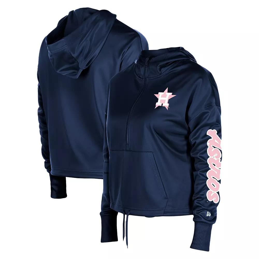 Women's New Era Navy Houston Astros Half-Zip Hoodie,  Product Image