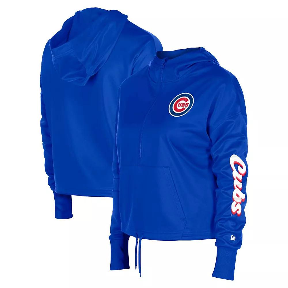 Women's New Era Royal Chicago Cubs Half-Zip Hoodie,  Product Image