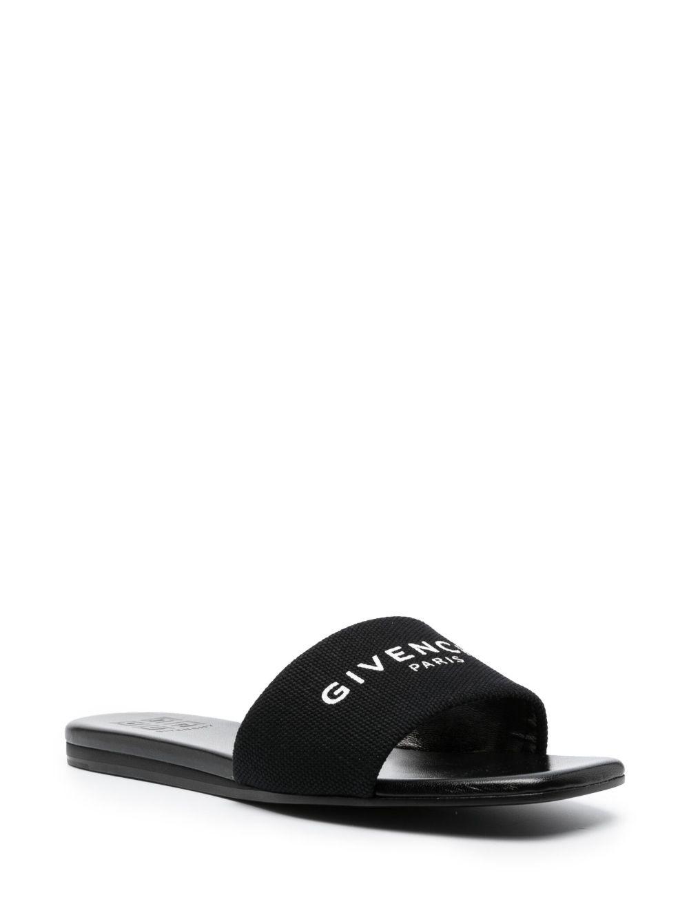 logo-print flat slides Product Image