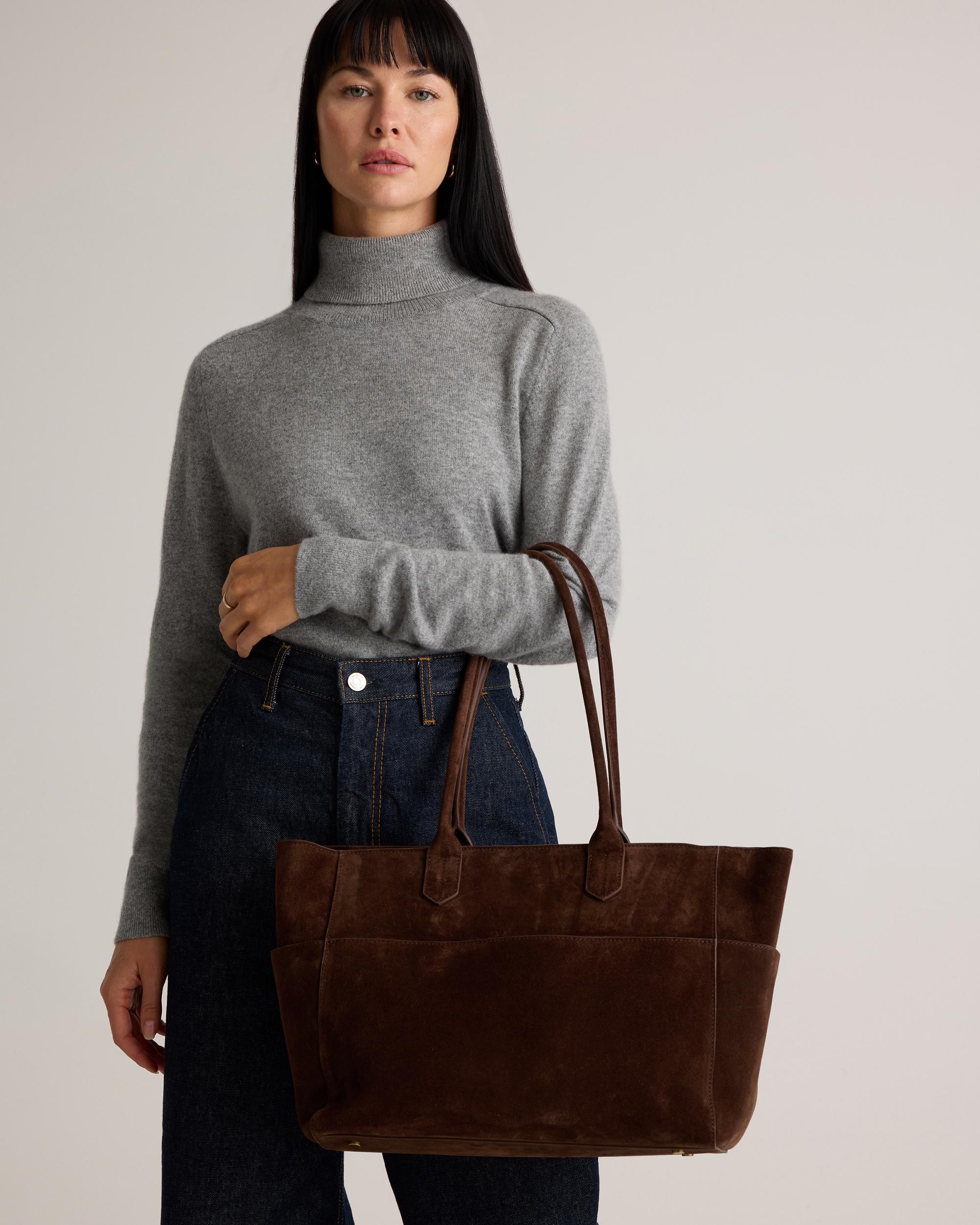 Quince | Women's Italian Suede Shopper Tote Suede Leather Product Image