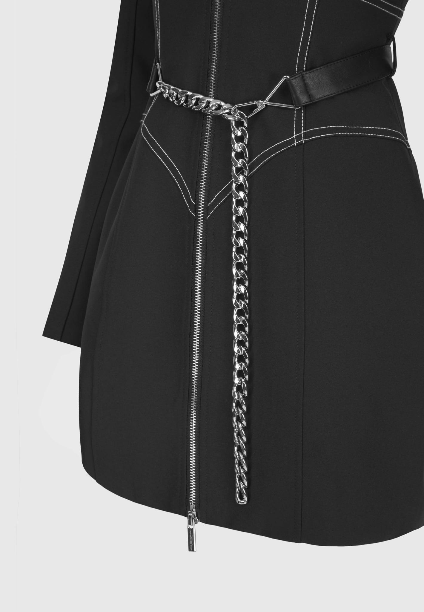 Corset Blazer Dress with Chain - Black Female Product Image