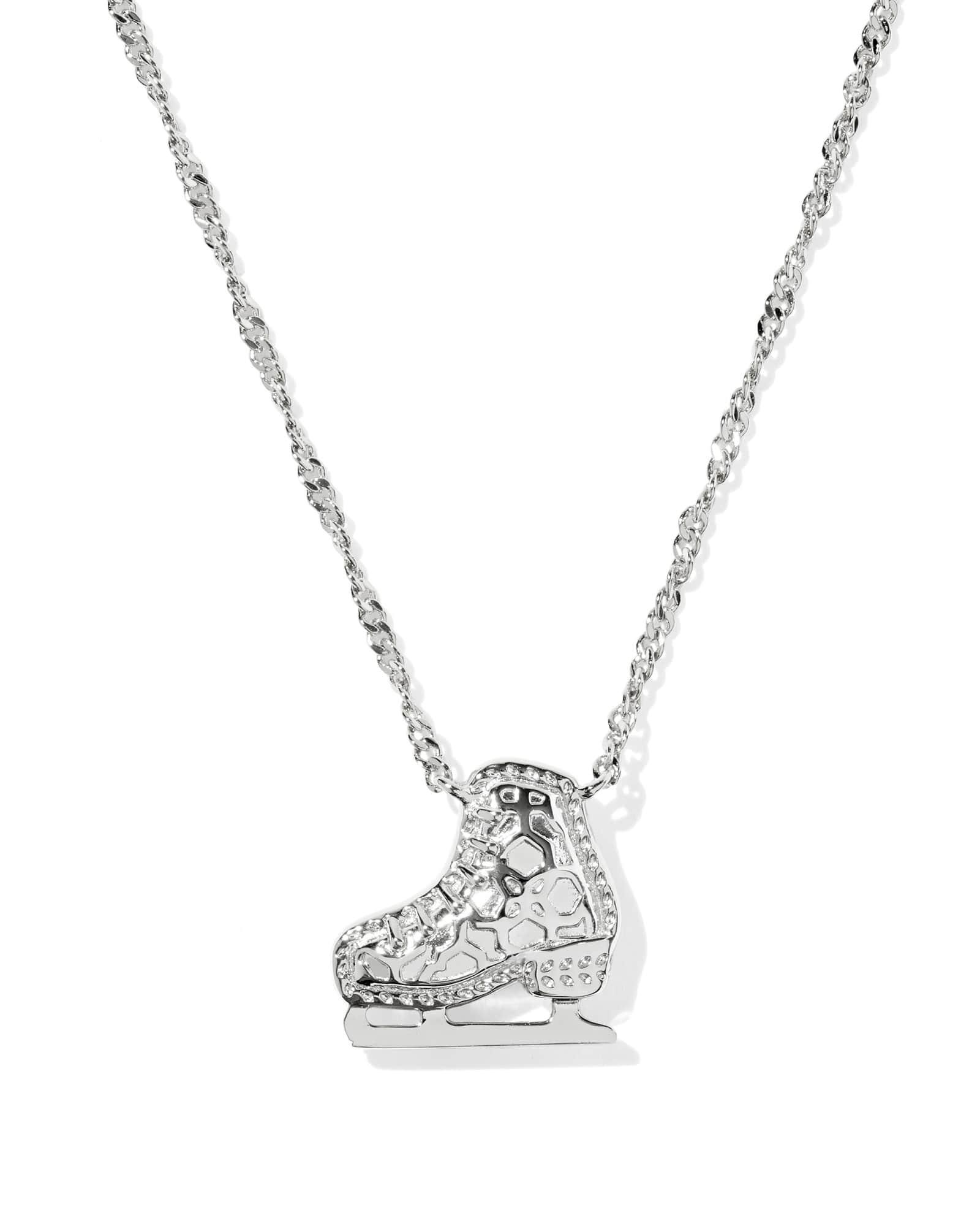 Ice Skate Silver Short Pendant Necklace Product Image
