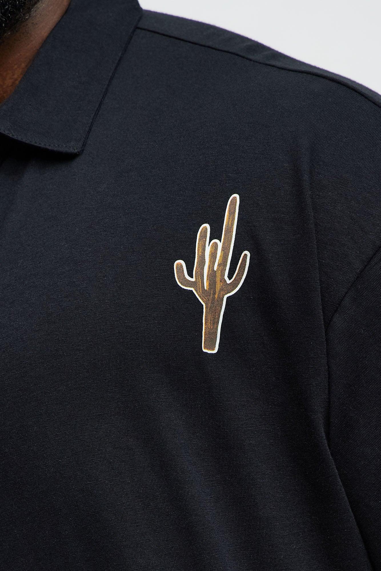 Desert Dreaming Johnny Collar Polo - Black Product Image