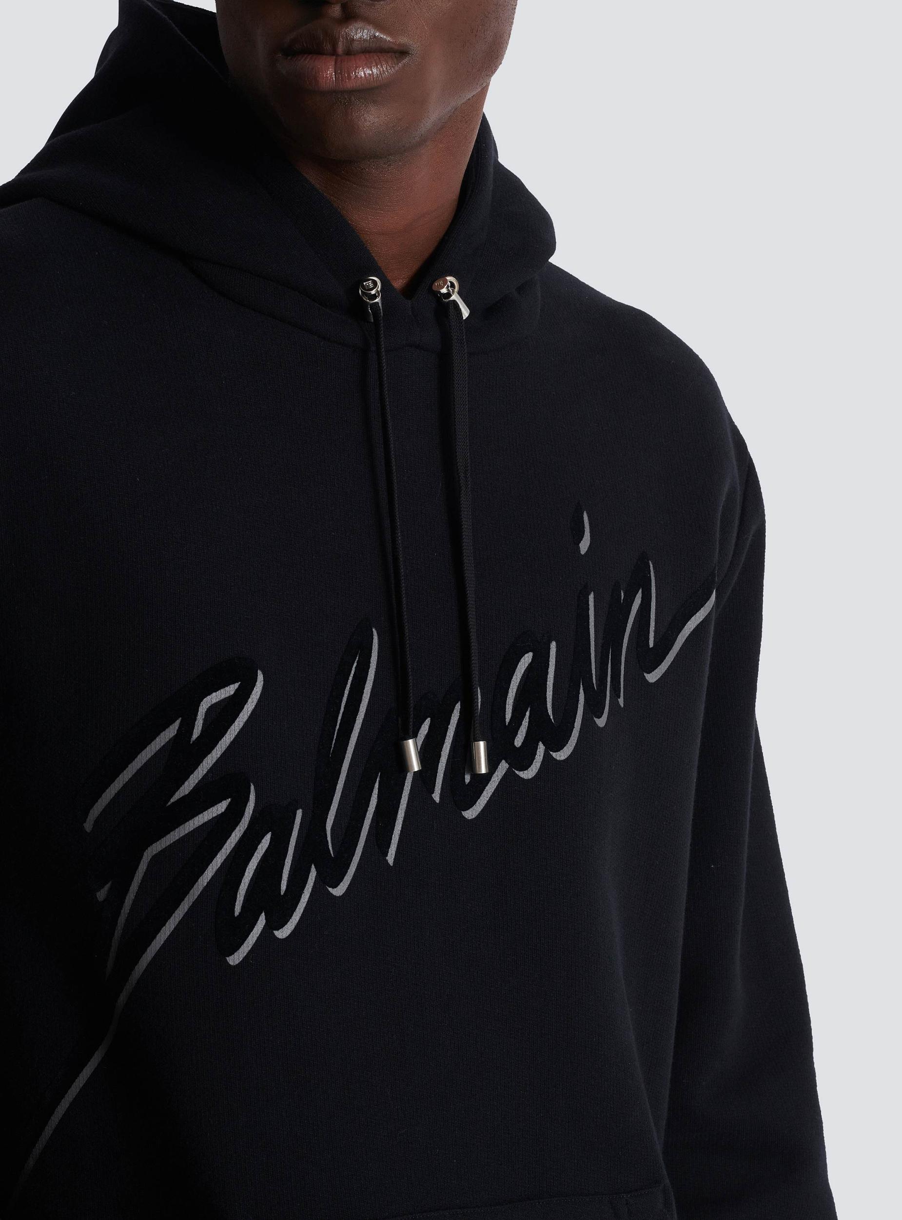 Flocked Balmain Letter hoodie Product Image