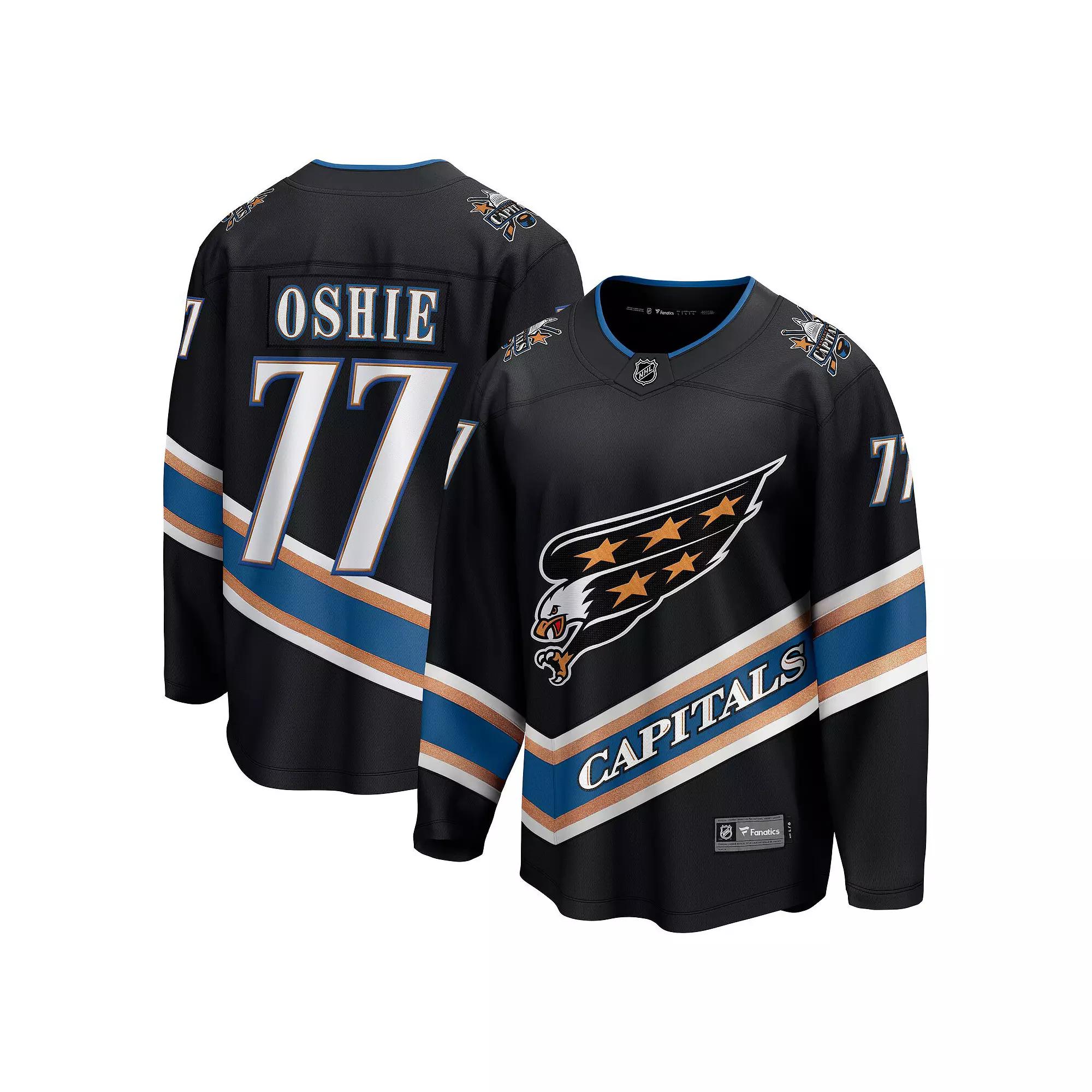 Men's Fanatics TJ Oshie Black Washington Capitals Alternate 50th Anniversary Premier Breakaway Player Jersey, Size: Small Product Image