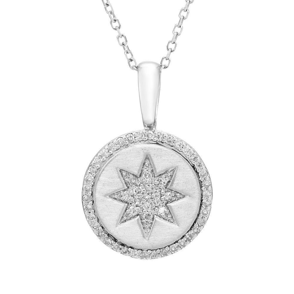 It's Personal Sterling Silver & Diamond-Accent Star Pendant Necklace, Women's, Size: 18" Product Image
