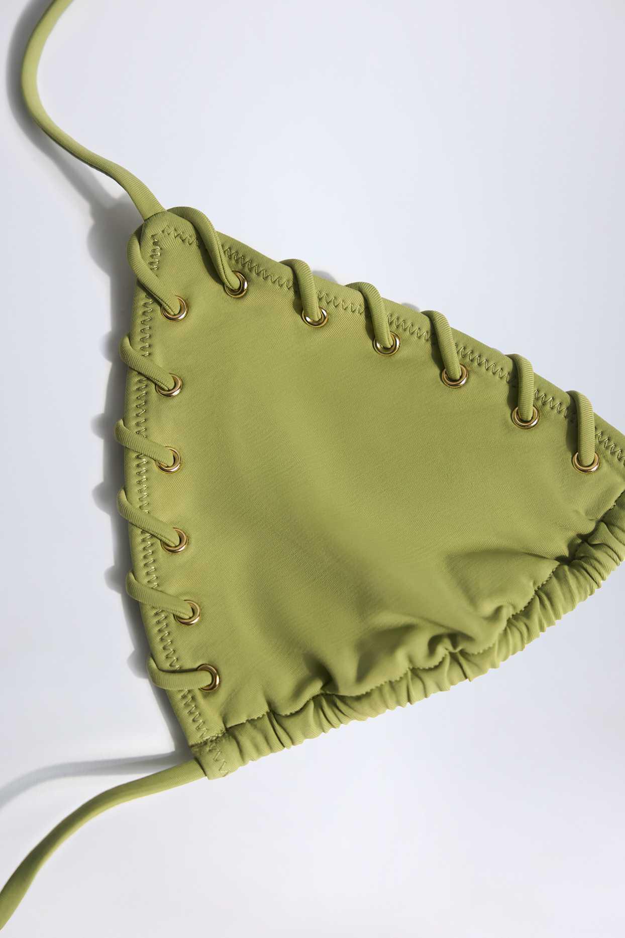 Triangle Bikini Top in Olive Green Product Image